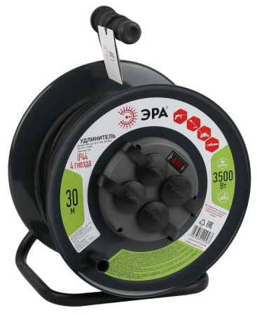 Удлинитель на метал. катушке 4х30м с заземл. 16А IP44 RMx-4es-3х1.5-30m-IP44(KG) КГ 3х1.5  Б0046844