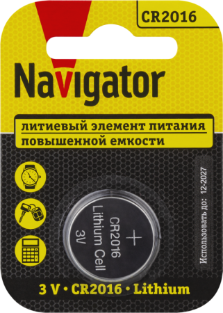Элемент питания литиевый CR2016 93 821 NBT-CR2016-BP1 (блист.1шт)  93821