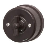 Выключатель 1-кл. ретро ABS-пластик коричн.  B1-200-22