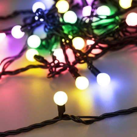 Гирлянда светодиодная ARD-BALL-CLASSIC-D13-5000-BLACK-50LED RGB (230В 3.5Вт) (IP65)  025567