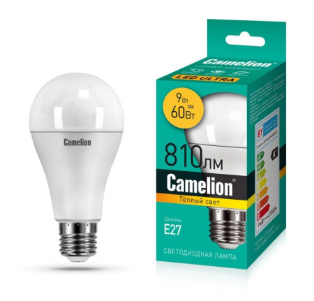 Лампа светодиодная LEDRB/9-A60/830/E27 9Вт 220В LED-M A60 3000К E27  15065