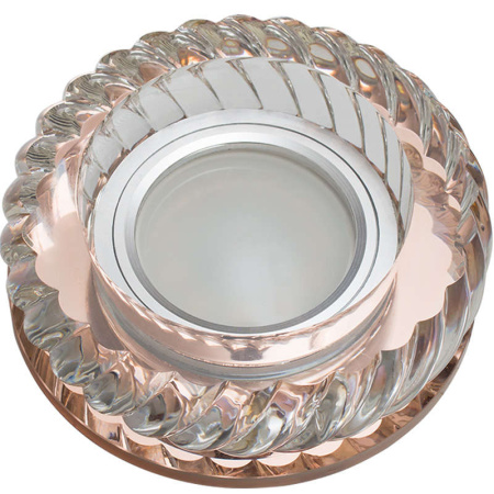 Светильник декоративный Luciole DLS-L123 GU5.3 BRONZE/CLEAR GU5.3 встраив. доп. светодиод. подсветка 3Вт без лампы основание стекло бронз. отделка кристалл прозр.  UL-00000373