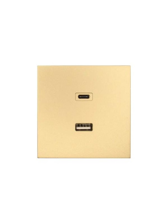 Розетка Type-C+ USB разъем СП ZIMA IP20 зол.  704-3688-192TC