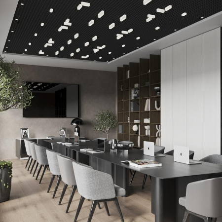 Светильник светодиодный RVE-LBX-LUMO40-PLAZA5010010-1-GR квадрат грильято 1шт 40х90х80мм 8Вт встраиваемый 4000К бел.  RVE00003266