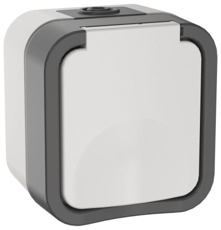 Розетка 1-м ОП TORS 16А IP55 TS220 с заземл. с крышкой бел.  TS-R16-16-55-K41