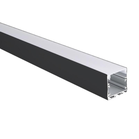 Профиль накладной PAL 3535-BLACK (комплект 2м 2глухих заглушки рассеиватель матов. 4клипсы крепежных) 2м анод. Pro  5059054