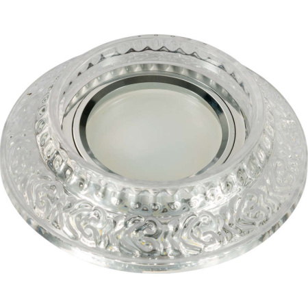 Светильник декоративный Luciole DLS-L105 GU5.3 CHROME/CLEAR GU5.3 встраив. доп. светодиод. подсветка 3Вт без лампы основание метал. хром отделка кристалл прозр.  UL-00000356