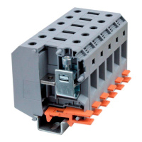 Клемма проходная винтовой зажим 2 точки подключения 50кв.мм сер.  KRUH-50 Клемма проходная винтовой зажим 2 точки подключения 50кв.мм сер.  KRUH-50