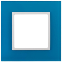 Рамка 1-м 14-5101-28 стекло Elegance голуб.+бел. ЭРА Б0034482