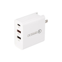 Устройство зарядное сетевое 2xUSB+USB Type-С переходник + адаптер 48Вт бел.  18-2214