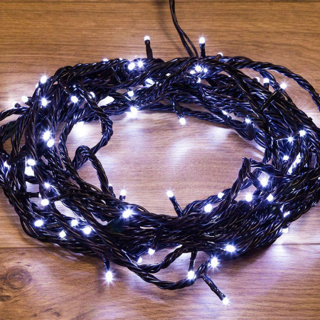 Гирлянда светодиодная управляемая"Нить" 20м 200LED бел. 20Вт 220-240В IP65 8 режимов провод ПВХ черн. (нужен контроллер 217-204)  303-145