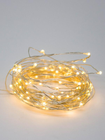 Гирлянда светодиодная "Золотые нити" 1.5м 30LED тепл. бел. в виде капель элементы питания 3хAA (не в компл.)  KOCNL-EL114_white