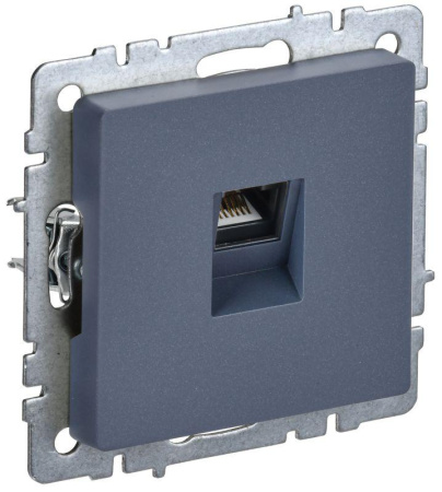 Розетка компьютерная СП RJ45 кат.5E BRITE РК10-БрМ механизм маренго  BR-K10-1-K35