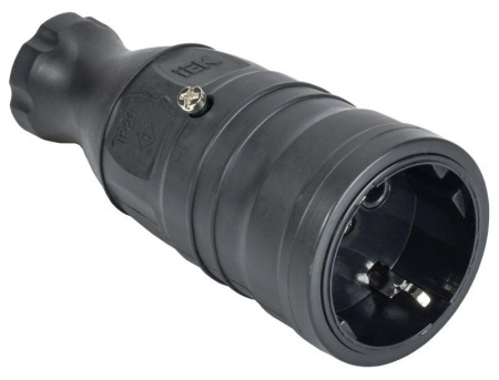 Розетка переносная OMEGA РБп14-1-0м IP20 черн.  OM-KR20-16-20-P1-00-K02