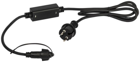 Шнур питания 1.5м 6А 800Вт IP65 220В для подключения гирлянд провод черн. каучук  Б0051881