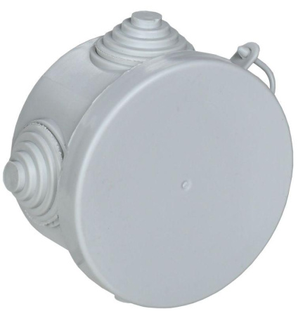 Коробка распаячная КМ ОП d65х40мм IP54 4 вв (7035)  UKO21-065-040-000-K03-54