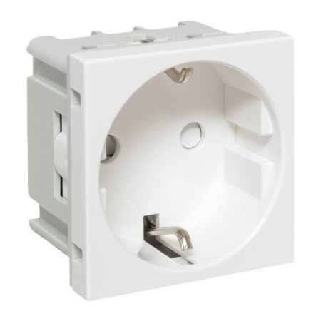 Розетка 1-м 2мод. C-Line РКС-20-30-П 45х45 с заземл. бел.  E2MR16-028-10