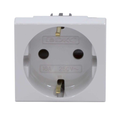 Розетка 1-м 2мод. Viva 16А IP20 2P+E с заземл. защ. шторки сер.  45025