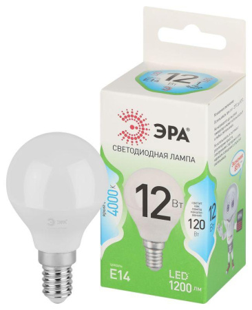 Лампа светодиодная GREEN LINE P45-12W-840-E14 GL E14 12Вт шар яркий свет бел.  Б0067049