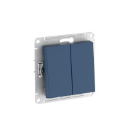 Выключатель 2-кл. AtlasDesign (сх. 5) 10AX быстрозажим. клем. механизм аквамарин SE ATN001151S