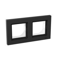 Рамка 2-м Эпика IP44 черн. пластик  UP1-FPB-02-44