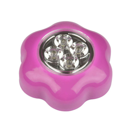 Светильник-ночник DTL-359 ок-A/Pink/4LED/3ААА пушлайт питание от 3-х батареек ААА (в комплект не входят) роз.  UL-00001990