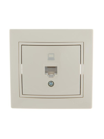 Розетка компьютерная 1-м СП Mira RJ45 крем./крем..  701-0303-139