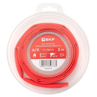 Трубка термоусадочная ТУТ нг 6/3 красн. ролик 2 м  tut-6-r-b