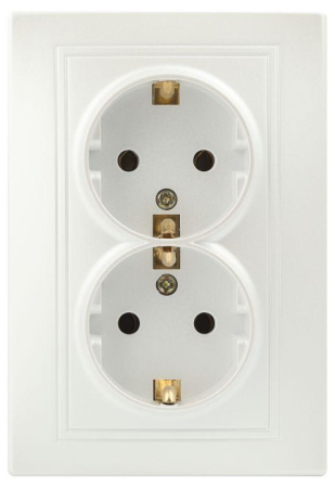 Розетка 2-м СП Plano 1-205-06 16А IP20 250В 2х2P+E Schuko перламутр  Б0053920