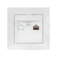 Розетка компьютерная 1-м СП Валенсия RJ45 бел. PROxima  EWK01-035-10