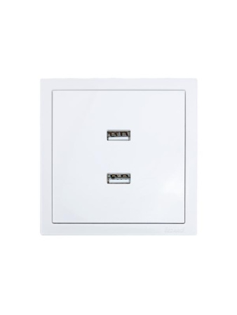 Розетка 2-мест. USB разъем СП ZIMA IP20 бел.  704-0288-192