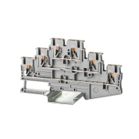 Клемма трехуровневая зажим push-in 6 точек подключения 2.5кв.мм сер.  VPR-2.5-3L-GY