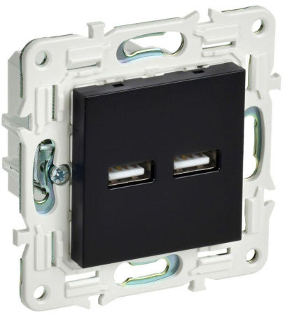 Розетка USB A+A 3.1А SKANDY SK-R15Bl черн.  SK-U21-D31-K02