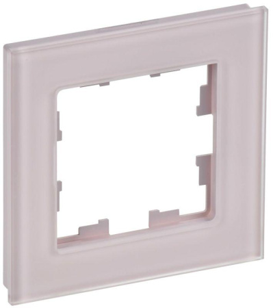 Рамка 1-м BRITE РУ-1-2-Бр стекло розовый матов.  BR-M12-G-31-K14