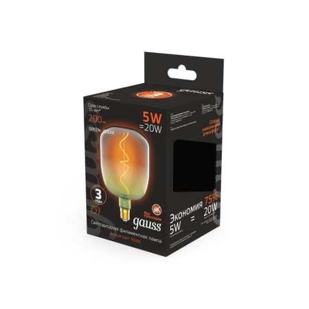 Лампа светодиодная филаментная Black Filament 5Вт V140 1800К тепл. бел. E27 200лм  1009802105