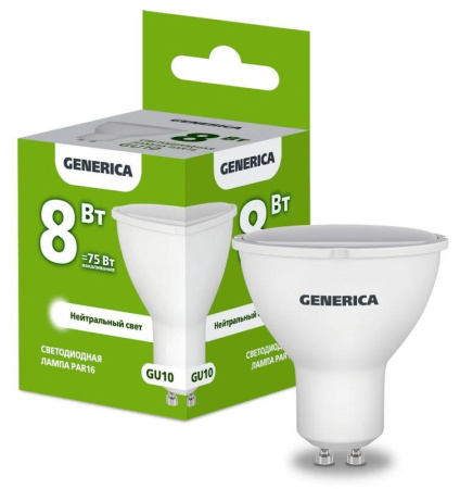 Лампа светодиодная PAR16 8Вт софит 4000К GU10 230В  LL-PAR16-08-230-40-GU10-G