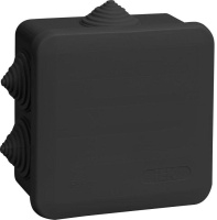 Коробка распаячная ОП 100х100х50 IP44 КМ41255 6 гермовводов черн.  UKO21-100-100-050-K02-44 Коробка распаячная ОП 100х100х50 IP44 КМ41255 6 гермовводов черн.  UKO21-100-100-050-K02-44