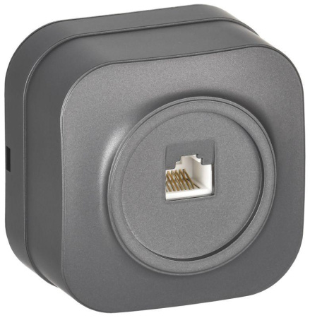 Розетка компьютерная ОП RJ45 кат.5E GLORY РК10-ХСм сталь матов.  EKH10-K46M