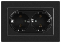 Розетка Accent 6-205-05 2X2P+E Schuko 16А-250В IP20 СУ AL/CU антрацит  Б0063494