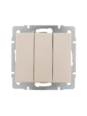 Выключатель 3-кл. СП Rain IP20 механизм крем.  703-0388-109