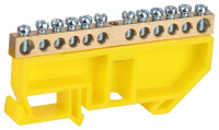 Шина NO-224-91 PE земля на DIN-изоляторе ШНИ-6х9-12-Д желт.  Б0062837