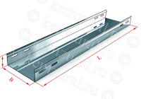 Лоток листовой неперфорированный замковый 200х60 L3000 сталь 1.5мм ЛНМЗ цУТ1.5 гор. оцинк.  270 200635 19