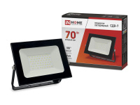 Прожектор светодиодный СДО-7 70Вт 6500К IP65 6300лм 230В черн.  4690612034645