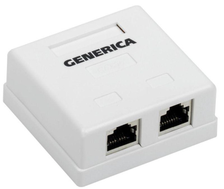 Розетка компьютерная 2-м ОП RJ45 кат.5E FTP  CS2-1C5EF-22-G