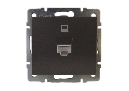 Розетка компьютерная Rain RJ45 механизм матов. черн. графит  703-4188-139