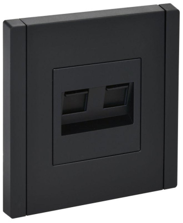 Розетка компьютерная 2-м RJ45 кат.5E FORTE&PIANO FP133 черн.  FP-K20-1-K02