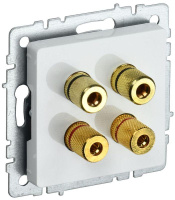 Аудиорозетка 4-м BRITE РА10-БрБ механизм бел.  BR-S40-K01
