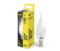 Лампа светодиодная Eco CB35 5Вт свеча на ветру 3000К тепл. бел. E14 450лм 230-240В  LLE-CB35-5-230-30-E14