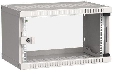 Шкаф LINEA WE 6U 550х350мм стекл. дверь сер.  LWE3-06U53-GF