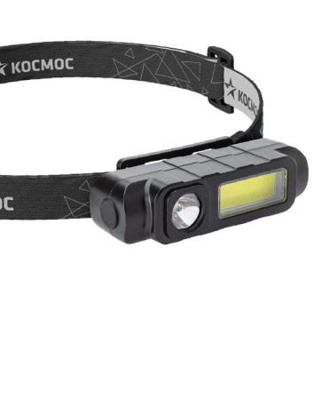 Фонарь аккумуляторный налобный 1Вт LED+3Вт COB LED Li-ion 18650 800мА.ч корпус ABS-пластик USB-шнур регулируемый эласт. ремешок  KOC510Lit